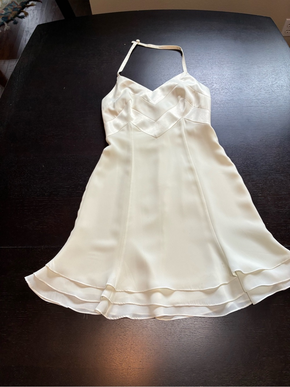 Gillia Cream Halter Mini Dress